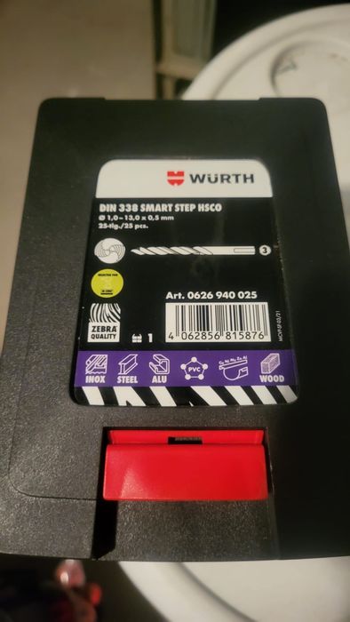 Wiertła wurth HSCo smart step 25 sztuk (1-13mm)