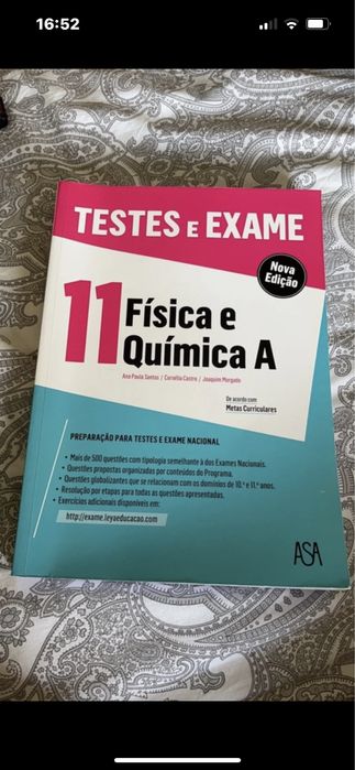 Livro de preparação para exame e teste físico e química