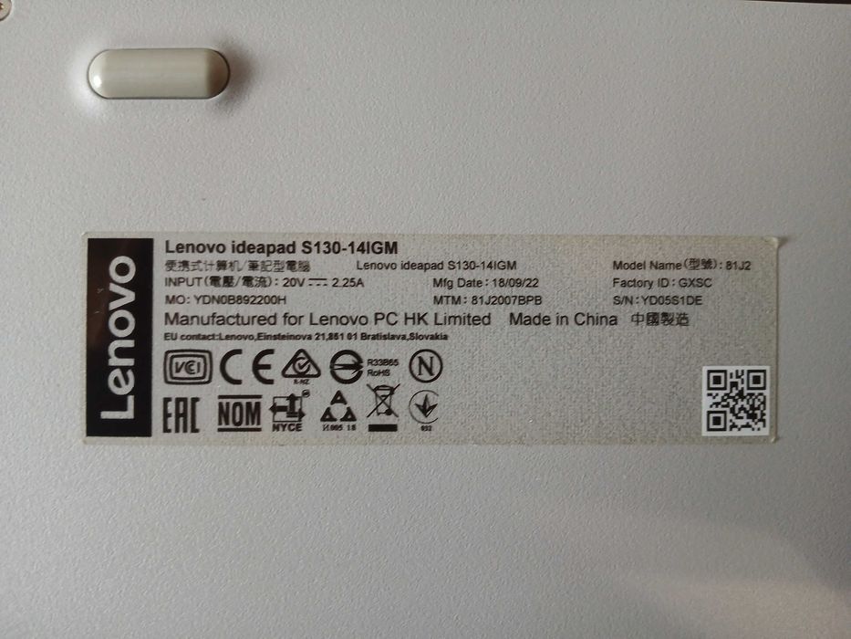 Laptop Lenovo Ideapad S130-14IGM