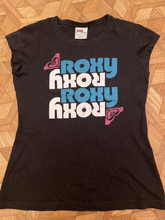 T-shirt bluzka koszulka Roxy M S surfing USA czarna napis damska