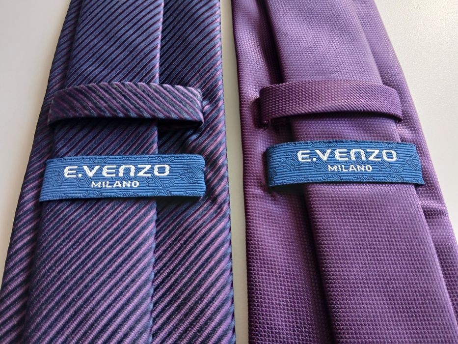 Zestaw 8 fioletowych krawatów