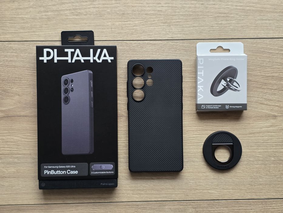 Pitaka PinButton Case Samsung Galaxy S25 Ultra + MagSafe holder
