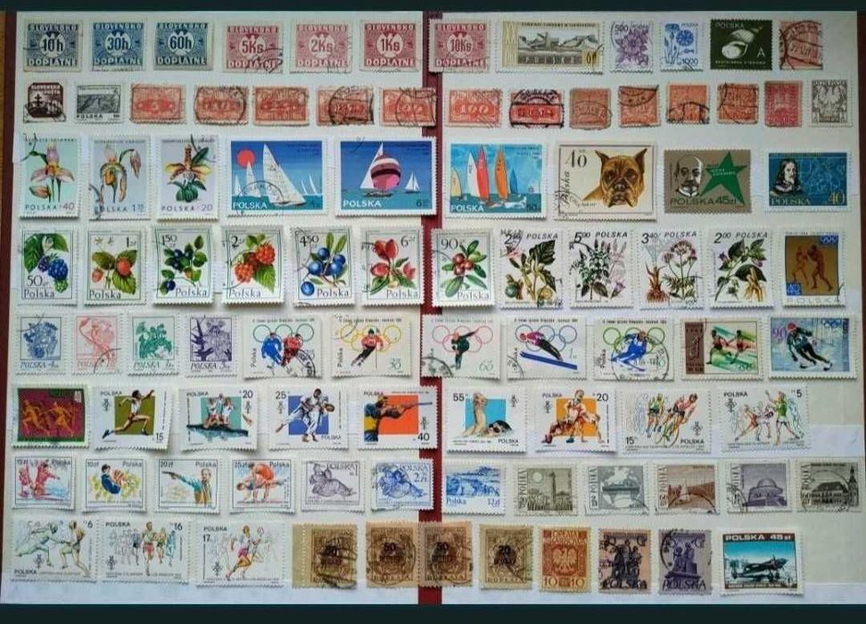 Zestaw znaczków pocztowych 91 sztuk