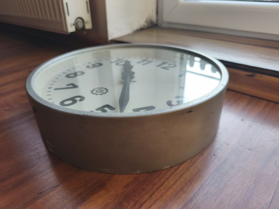 Zegar dworcowy kolejowy Pragotron Chronotechna PJ30, oryginał z 1950!