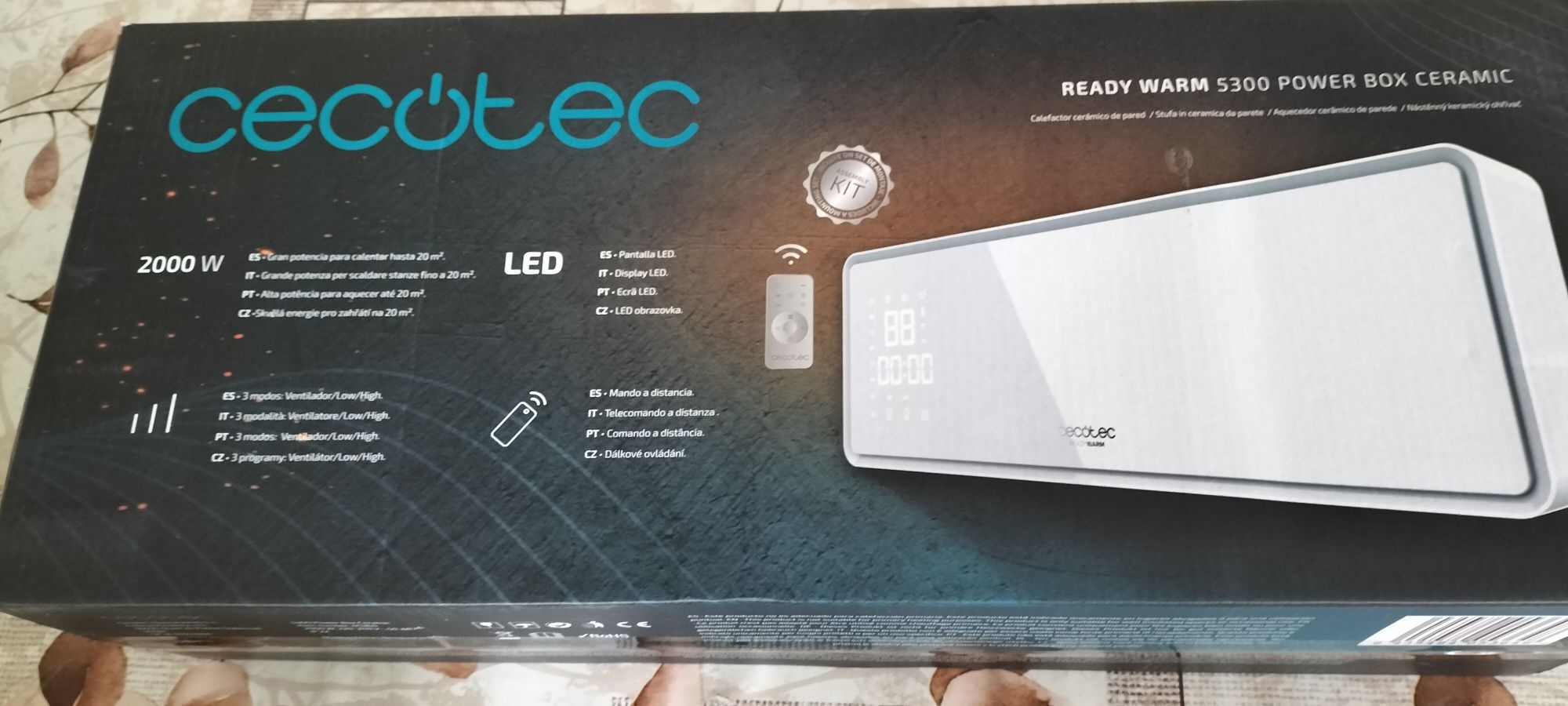 Aquecedor de Parede Ready Warm 5300 Power Box 2000W Branco CECOTEC Cacia OLX.pt