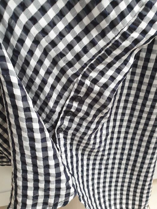 Koszula w czarno-białą kratkę oversize Part Two 44 46