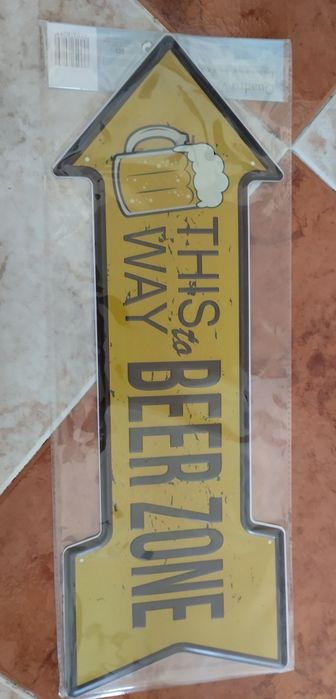 Placa metálica Homer Simpson & beer zone