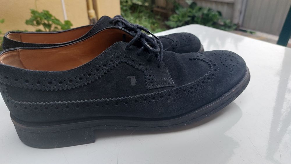 Туфлі Tod's замш темно синього кольоруТуфлі Tod's замш темно синього к