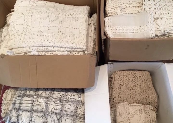 Stock grande lote Bordados mão crochê renda colecção