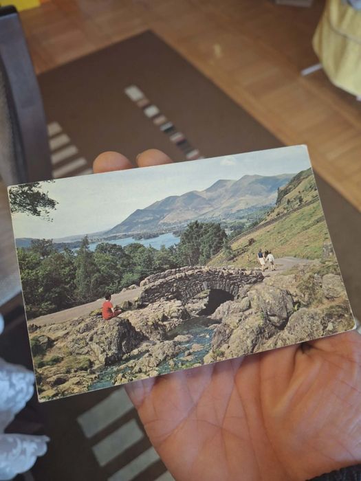 Pocztówka z 1971r."Ashness Bridge"w Lake District w Anglii,z obiegu.