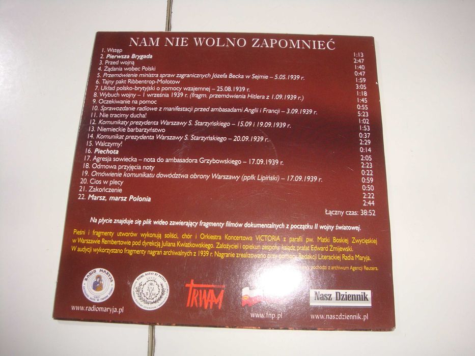 Nam nie wolno zapomnieć  CD