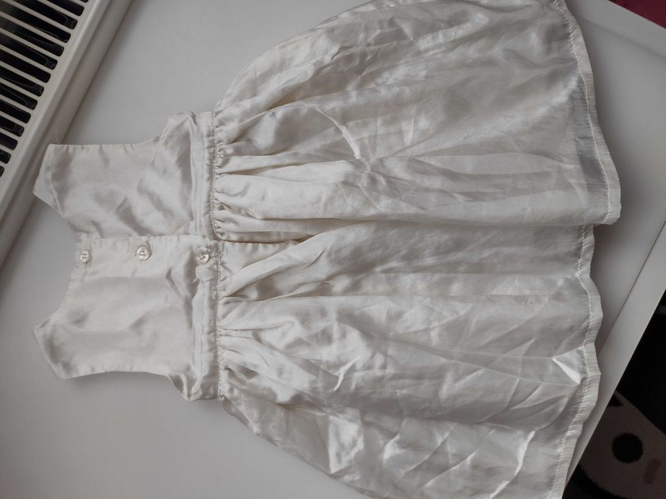 Kremowa sukienka niemowlęca rozm. 3-6 m-cy chrzest przyjęcia