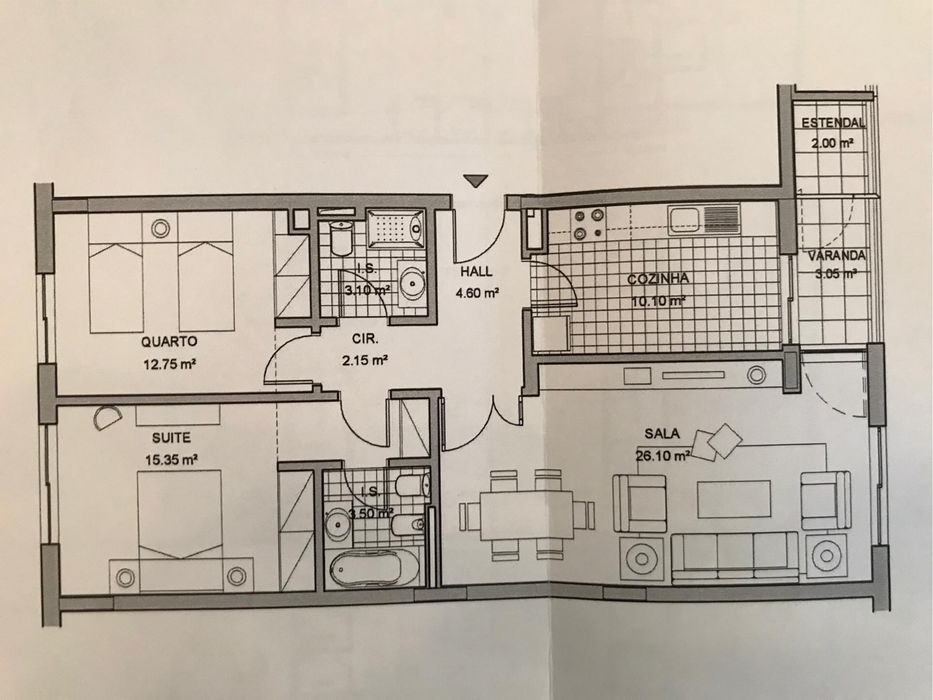 Apartamento T2 Totalmente Mobilado com garagem