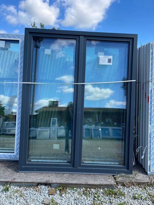 Okno 176 x 220Balkonowe SŁ Ruch. Antracyt zew. OD RĘKI