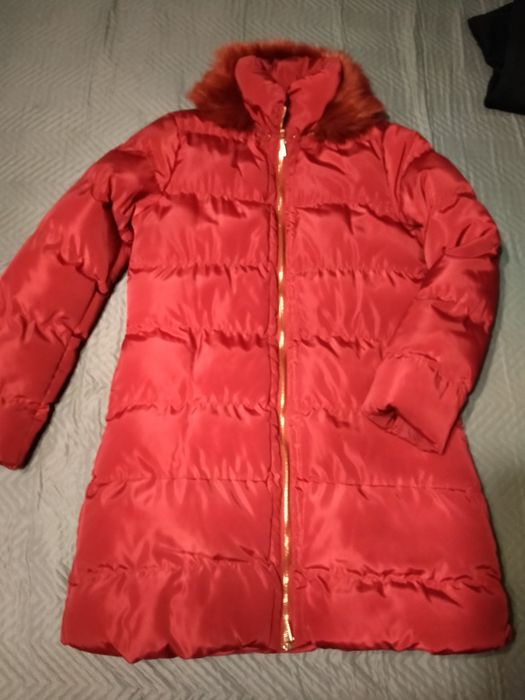 Płaszczyk zimowy damski bordowy