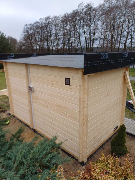 Sauna zewnętrzna z piecem harvia cylindro kamienie  przedsionek bal 58