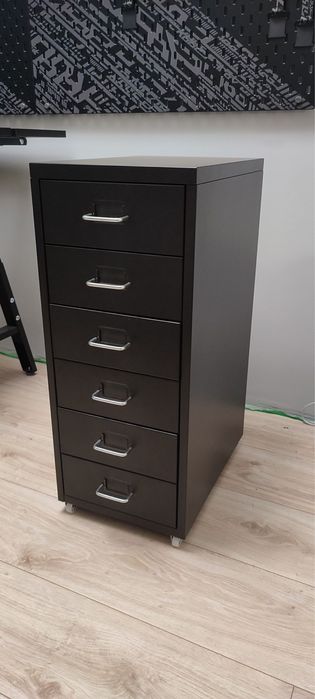 Komoda Ikea HELMER czarna metalowa na kółkach