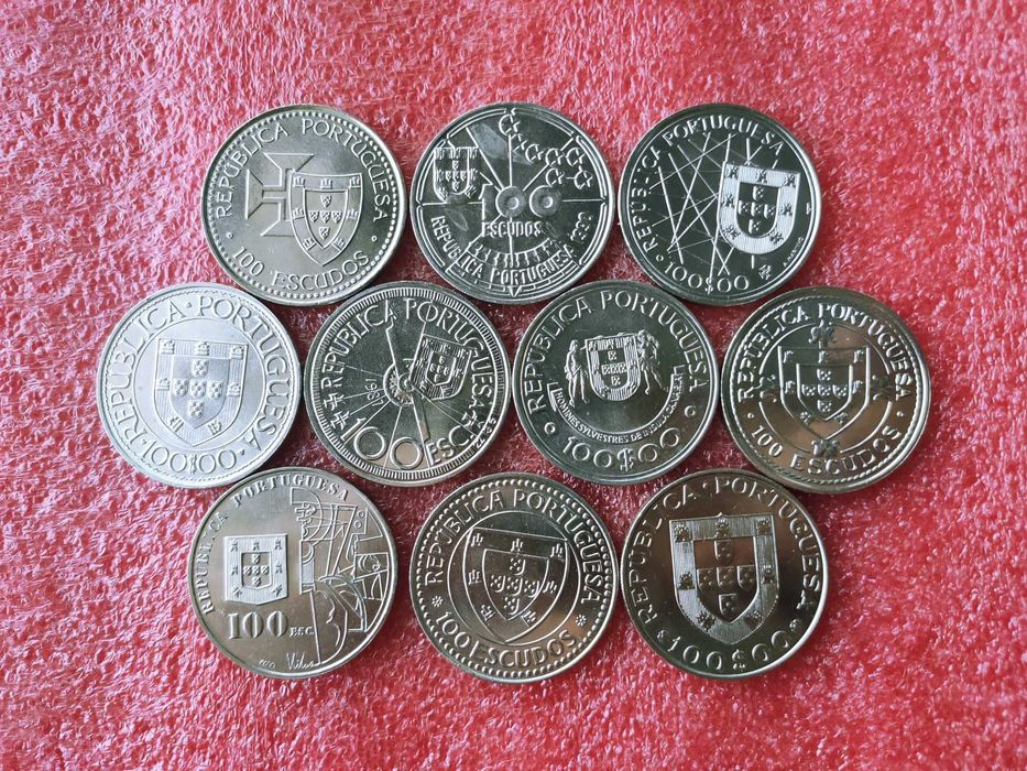 10 moedas de 100$ TODAS DIFERENTES