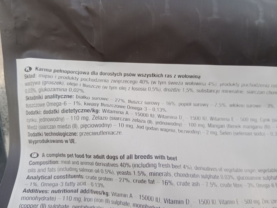 Karma sucha Piper 12kg wołowina