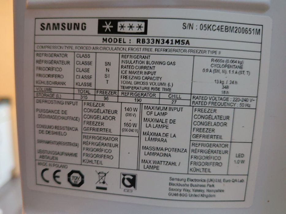 Frigorífico combinado SAMSUNG em ótimo estado