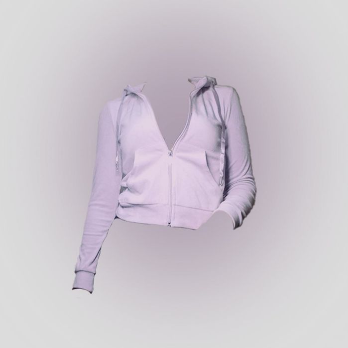 Сиреневая вилюровая короткая зипка