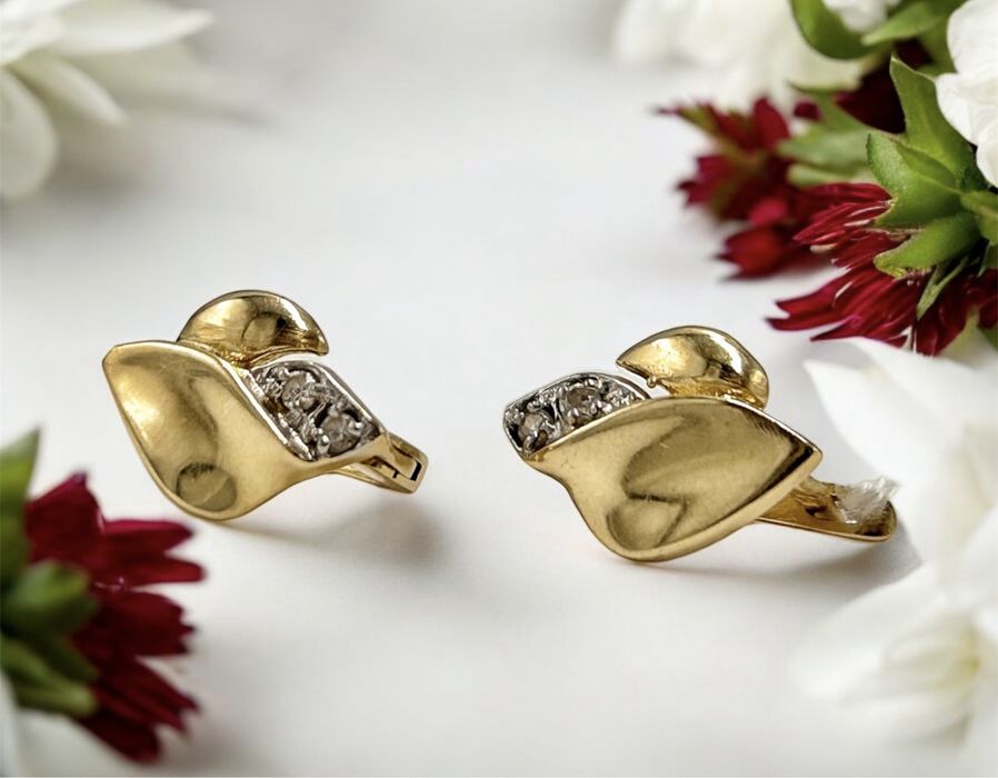 Złote kolczyki z cyrkoniami 585