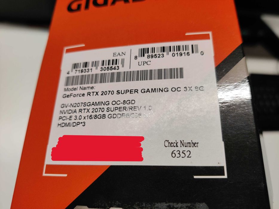 Gigabyte GeForce RTX 2070 Super Gaming OC 3X 8G