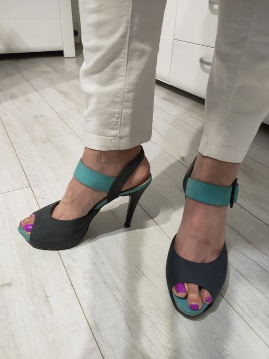 Sandałki na szpilce, platforma, r.40, pole dance, Nessi