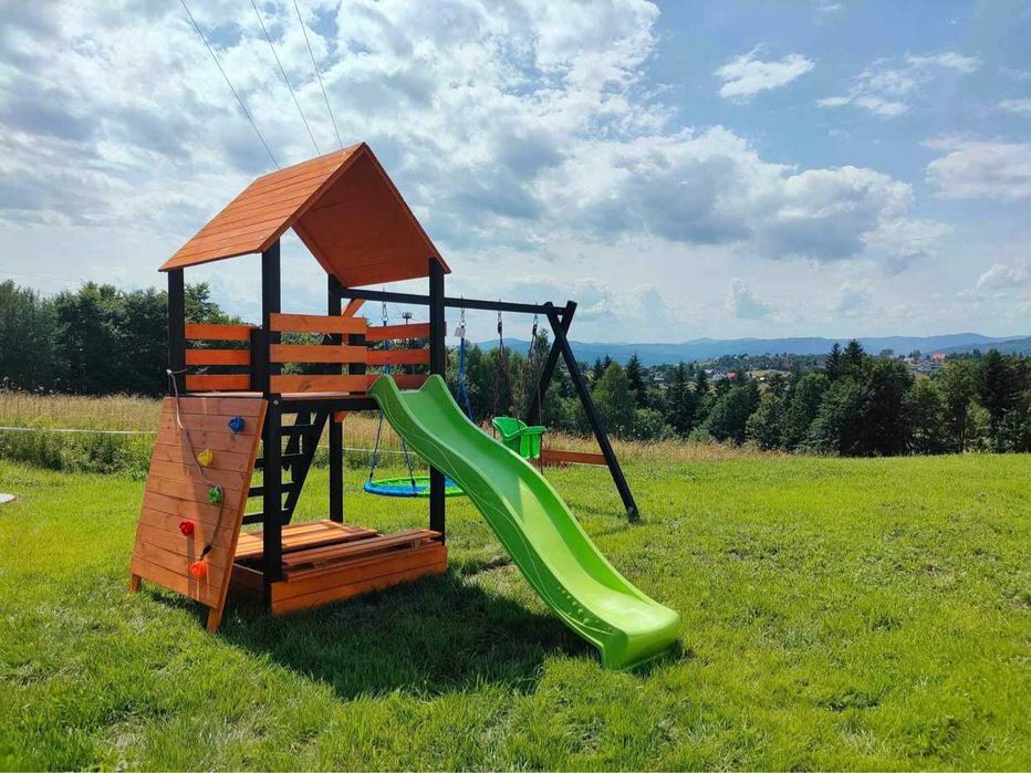 PROMOCJA - Plac zabaw - Gaja - Drewniany - Domek - Zjeżdżalnia