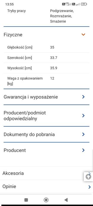turbotronic piekarnik mały biały