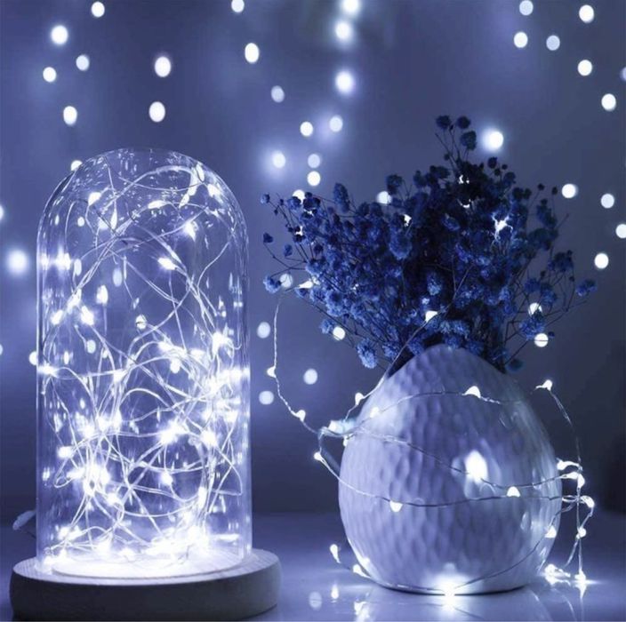 Гірлянда роса на батарейках 2, 3, 10 метрів тепле, холодне світло