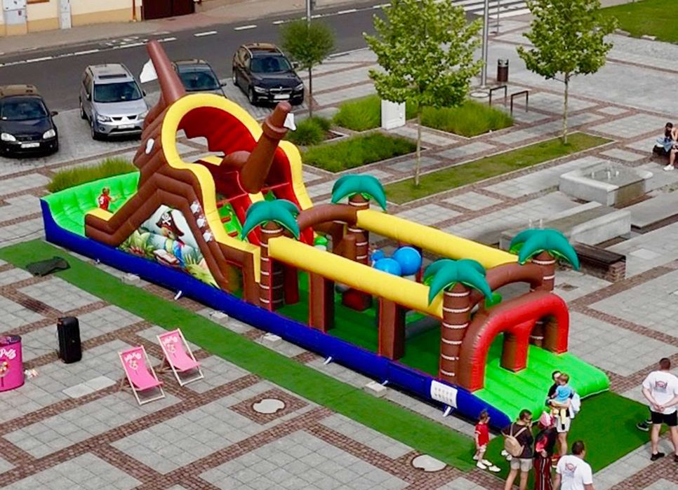 Dmuchany tor łajba- 15metrów długości!- dmuchaniec na wynajem!