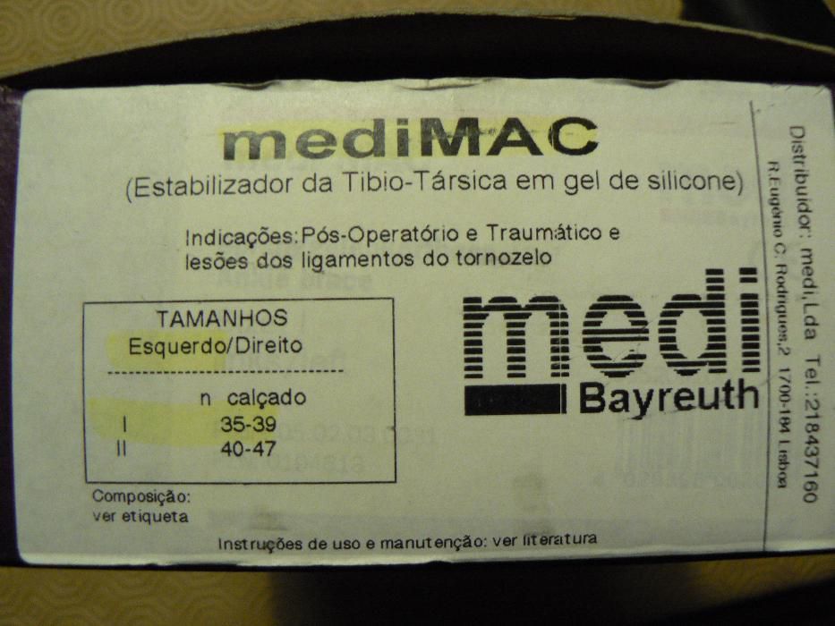 Tala para o pé esquerdo) em gel de silicone MediMac