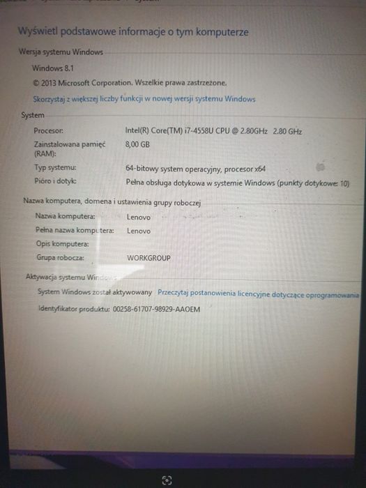 Wielki  ekran All in One Lenovo A740 27cali