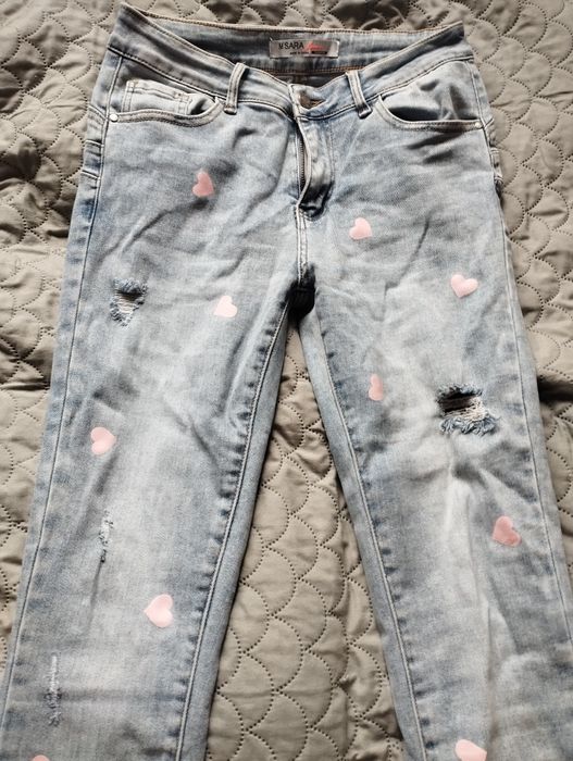 Jeansy msara w serduszka