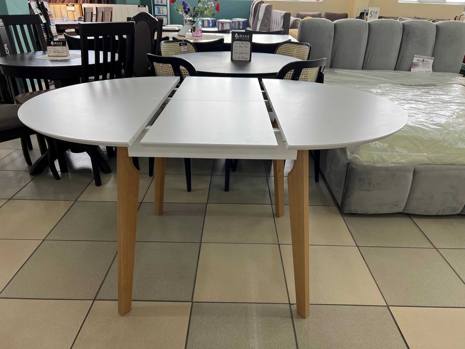 Стіл Марс Д100+40 кухонний круглий розкладний буковий на кухню бук