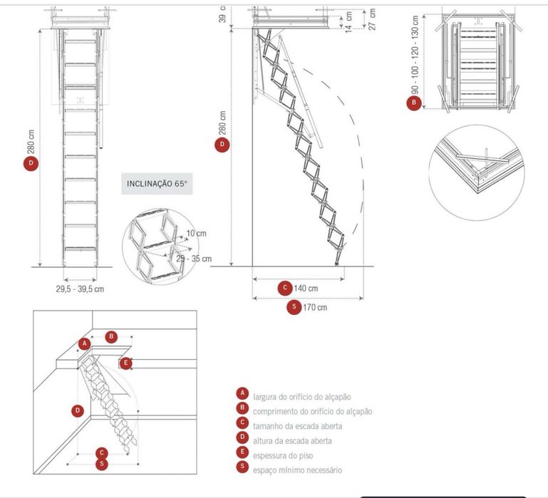 Escada retratil manual