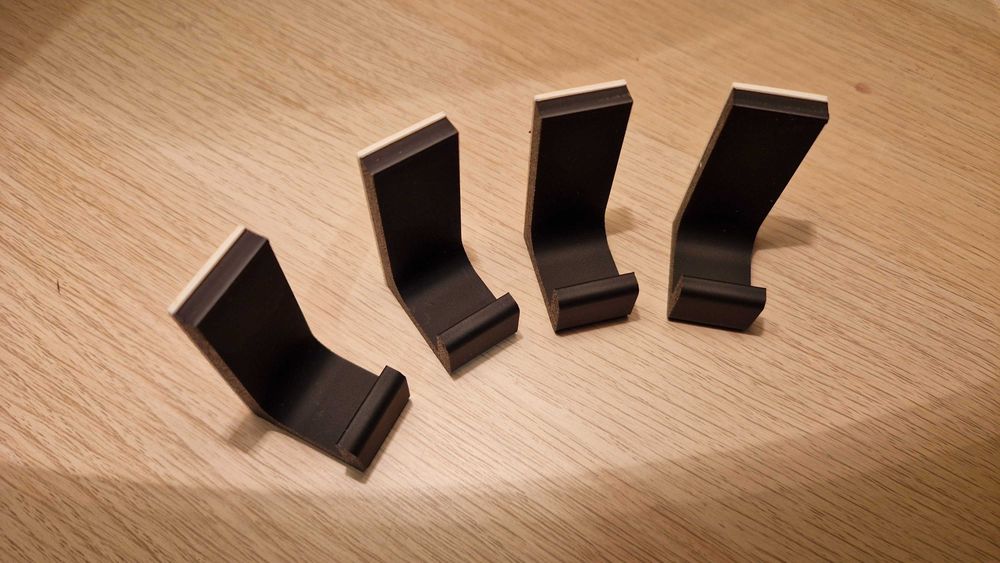 4x Wieszak, haczyk na ubrania, czarny matowy, bez wiercenia, do 2kg