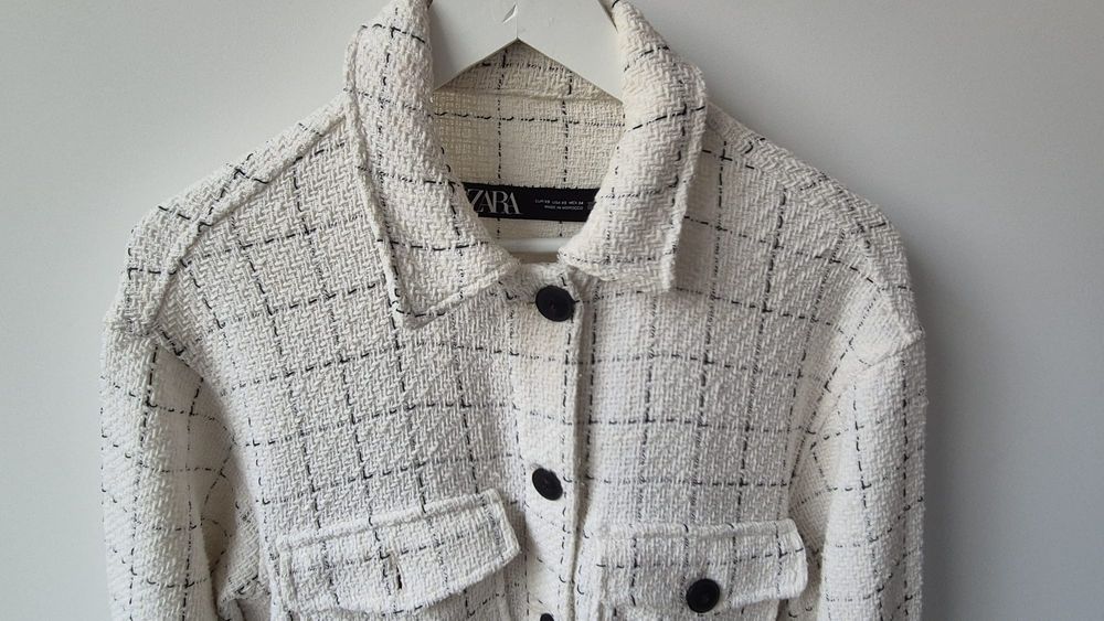 Koszula z tkaniny strukturalnej ZARA XS