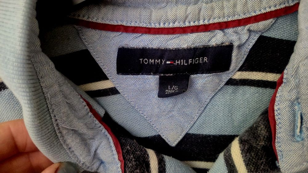 Koszulka polo męska w paski Tommy Hilfiger r. L