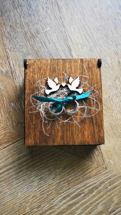 Pudełko na obrączki boho, rustykalne