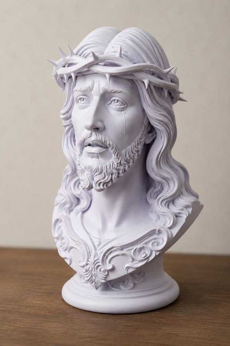 Estátua Jesus Cristo com Coroa de Espinhos — Escultura