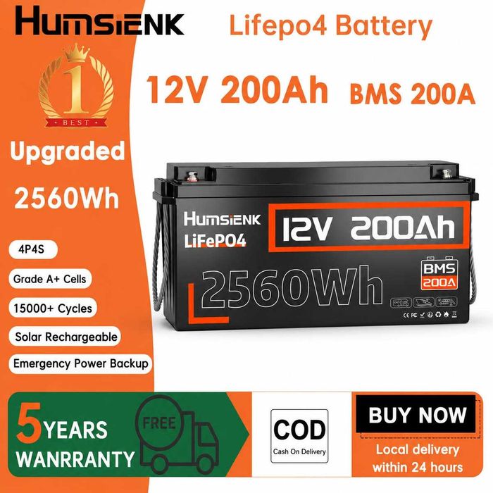 LiFePO4 акумулятор 12V 120Ah Smart BMS Bluetooth для інвертора 220V резервного живлення та сонячної системи