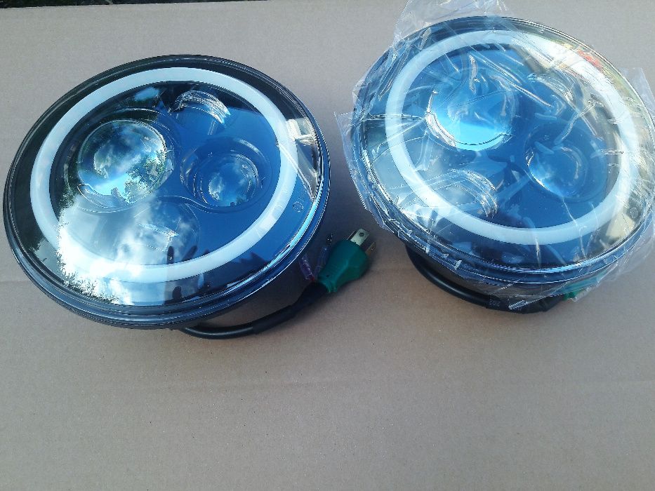 Ópticas Farois 7 polegadas full LED Land Rover defender range classic