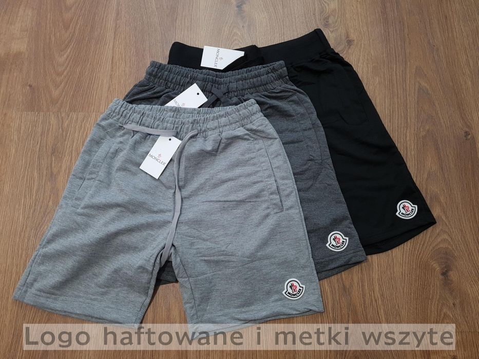 Spodenki męskie szorty bawełniane na lato dresowe rozm M L XL XXL czarne szare niebieskie czerwone czarne