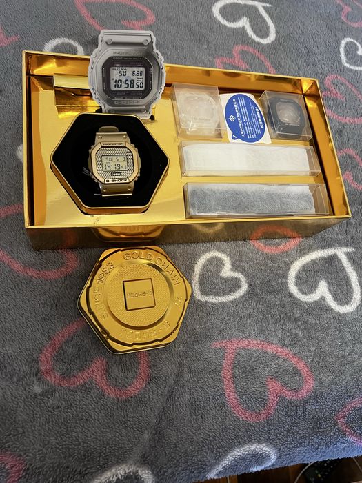 Годинник Casio G-Shock DW E 5600 HG-1 Hip Hop Gold Chain: 3 Bezels and Bands