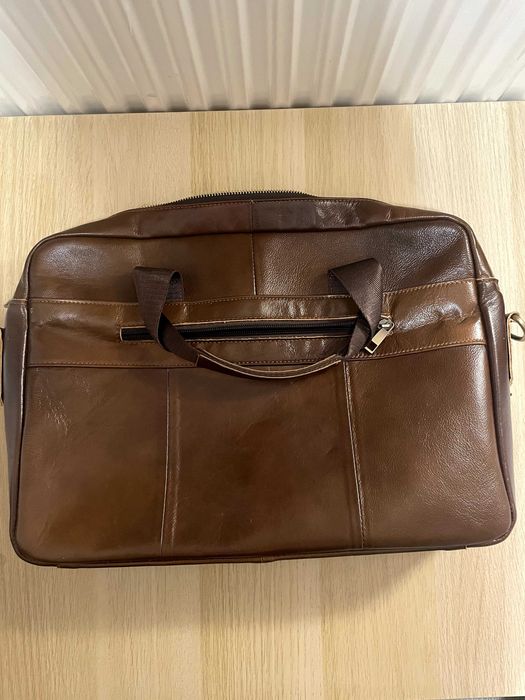 Brązowa torba męska / unisex na laptopa skóra naturalna