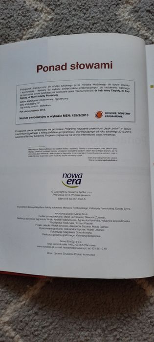 Ponad słowami kl.2.1 liceum I technikum.