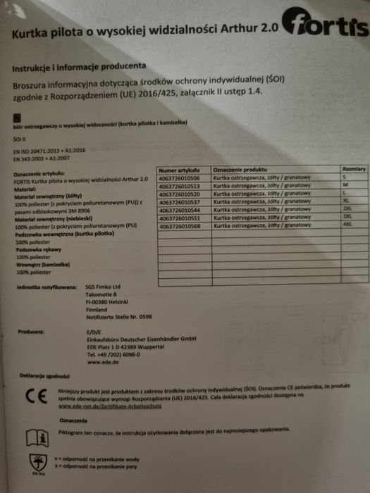 Kurtka odblaskowa-- robocza L/XL