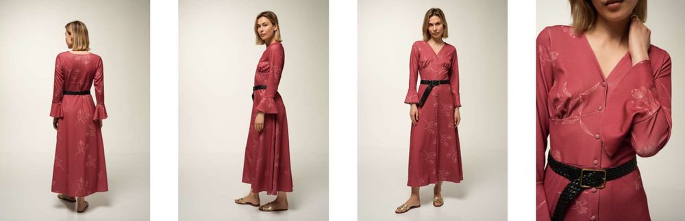 Vestidos elegantes de senhora com manga comprida, feito em Portugal